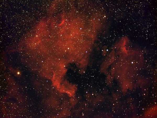 NGC 7000 снята с использованием водородного фильтра